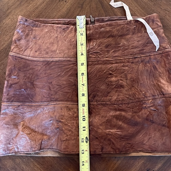Brown Leather Mini Skirt Sz 0 Bailey 44 - Picture 7 of 10
